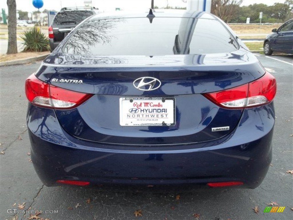 2013 Elantra Limited - Indigo Night / Gray photo #4