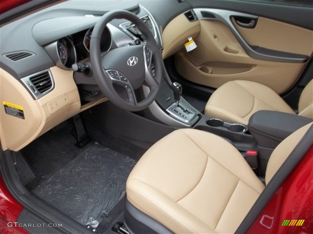 2013 Elantra Limited - Red Allure / Beige photo #7