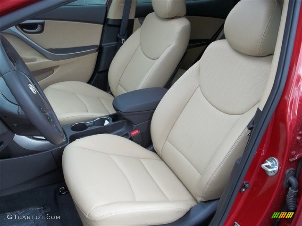 2013 Elantra Limited - Red Allure / Beige photo #8