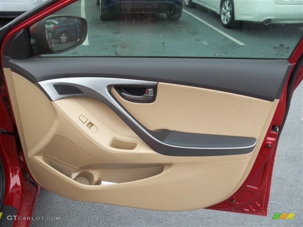 2013 Elantra Limited - Red Allure / Beige photo #12