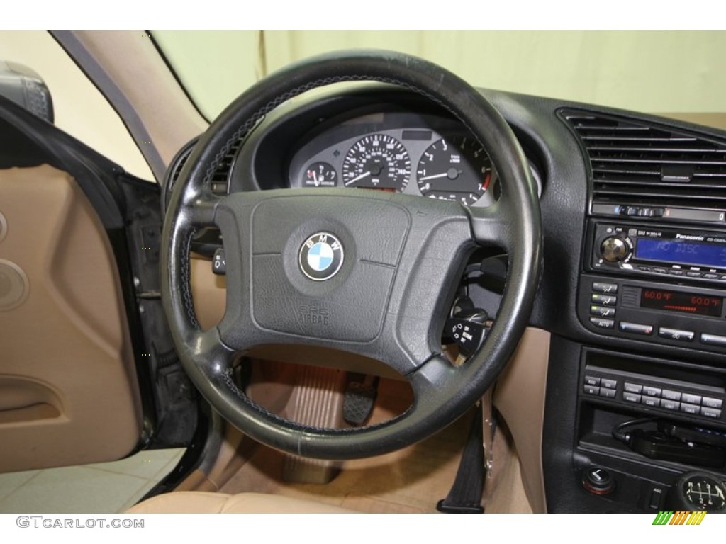 1998 BMW 3 Series 323is Coupe Tan Steering Wheel Photo #76266887