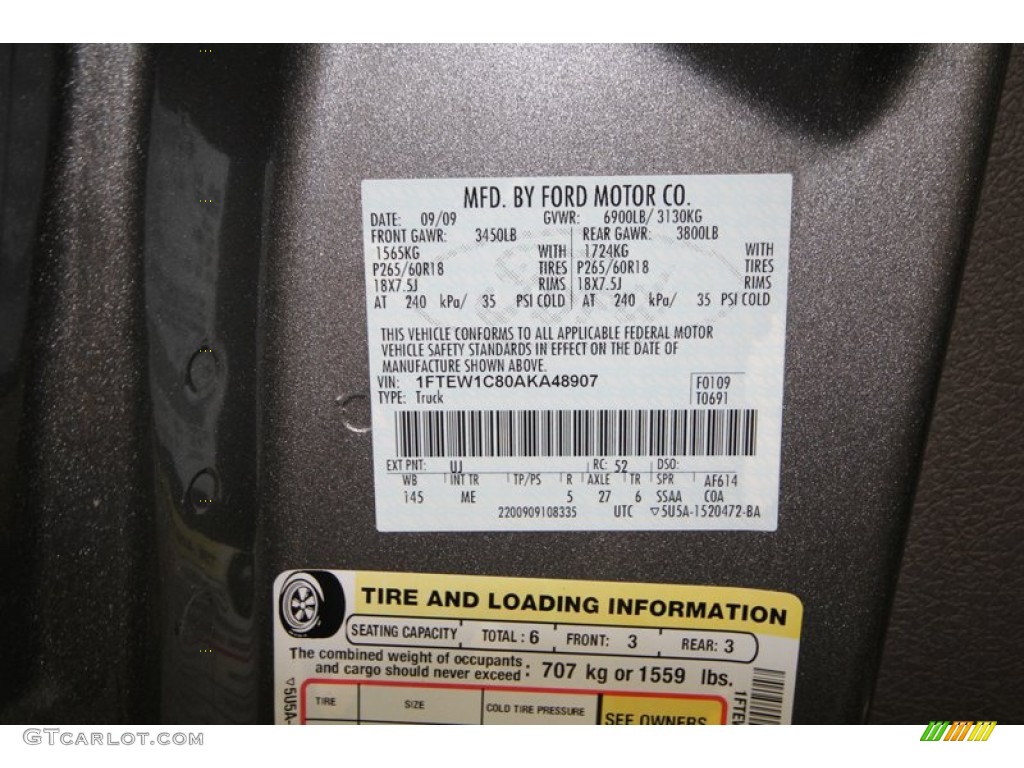 2010 F150 XLT SuperCrew - Sterling Grey Metallic / Medium Stone photo #7