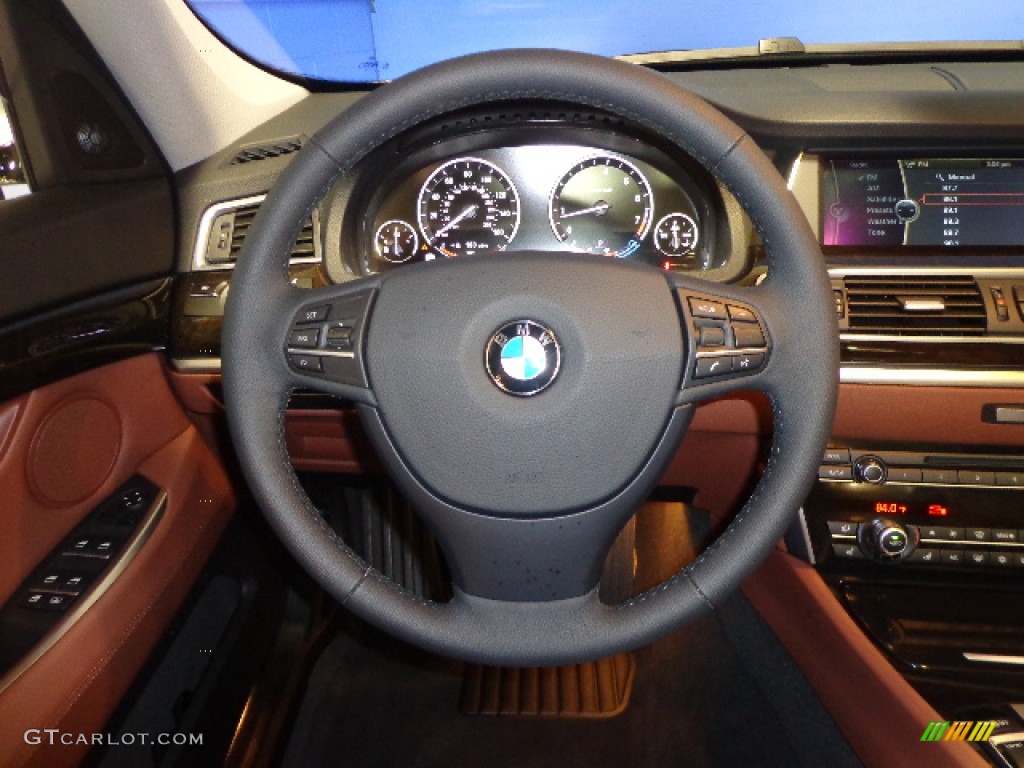 2012 BMW 5 Series 550i xDrive Gran Turismo Cinnamon Brown Steering Wheel Photo #76268723