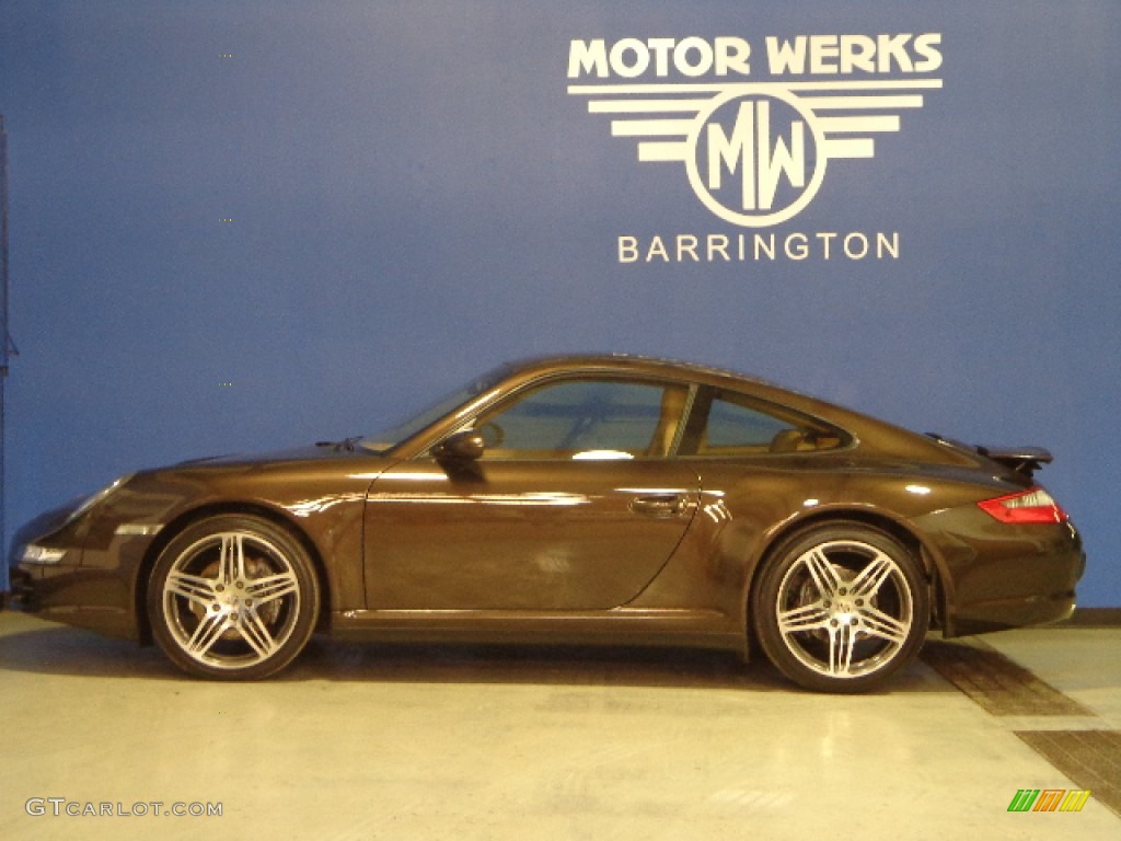 2008 911 Carrera 4 Coupe - Macadamia Metallic / Sand Beige photo #5