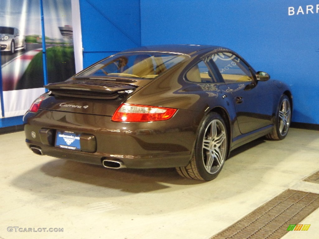 2008 911 Carrera 4 Coupe - Macadamia Metallic / Sand Beige photo #9