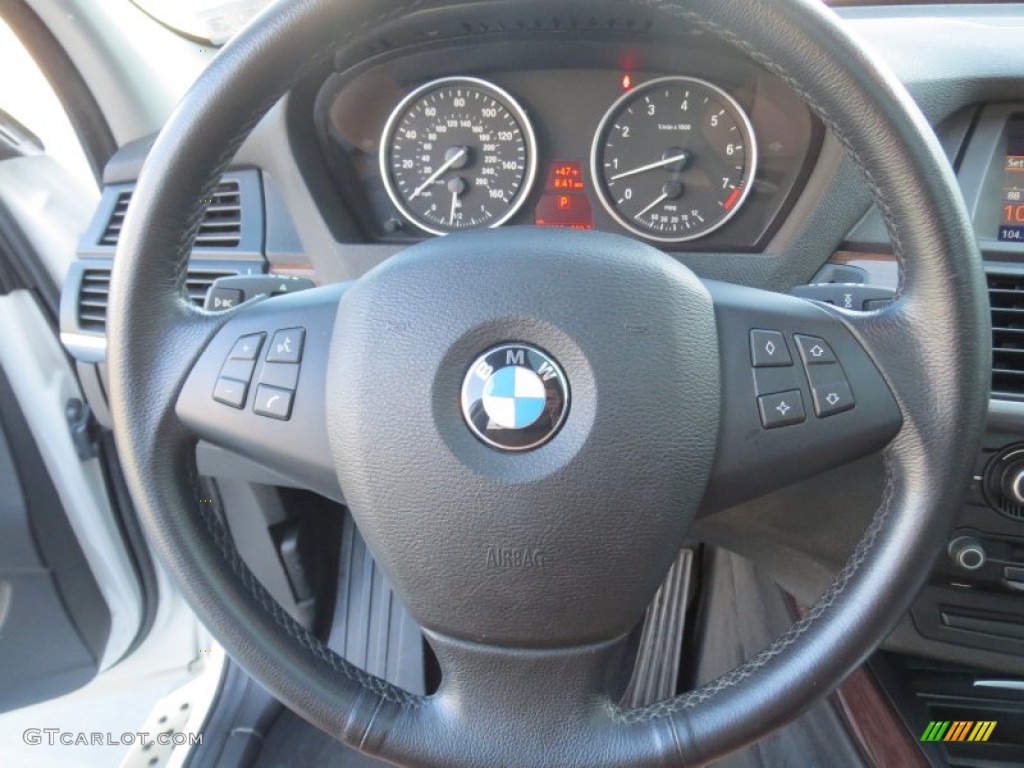 2008 BMW X5 3.0si Saddle Brown Steering Wheel Photo #76269652