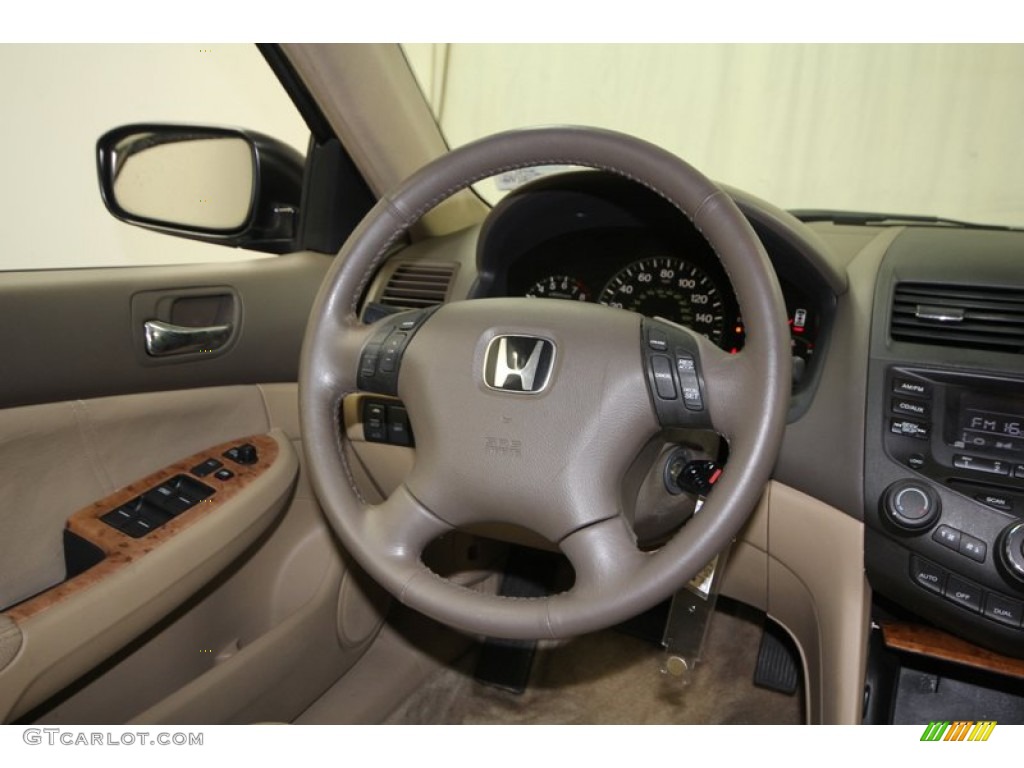 2003 Honda Accord EX V6 Sedan Ivory Steering Wheel Photo #76271033