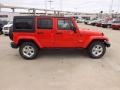 2013 Rock Lobster Red Jeep Wrangler Unlimited Sahara 4x4  photo #6