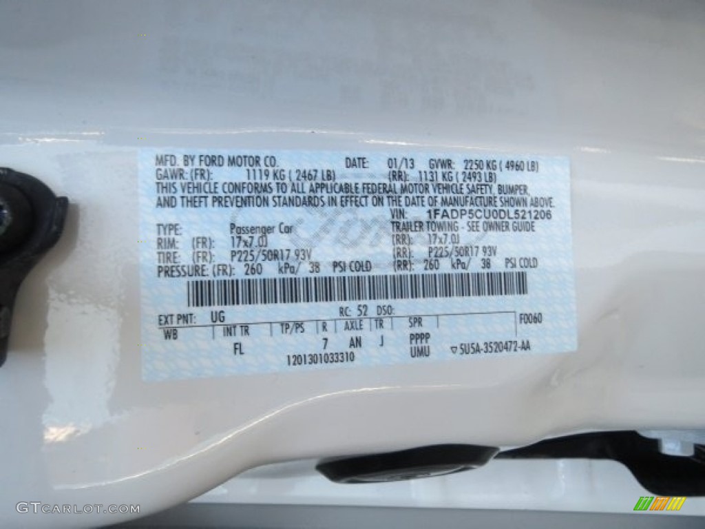 2013 C-Max Color Code UG for White Platinum Photo #76274451