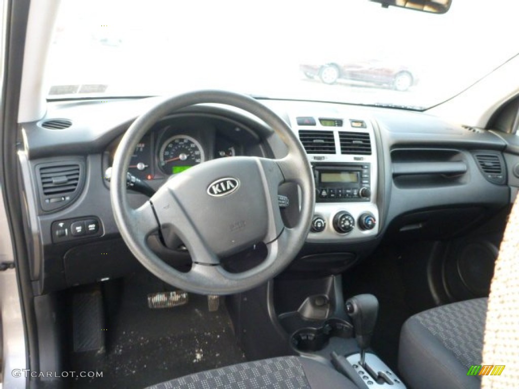 2008 Sportage LX V6 4x4 - Steel Silver Metallic / Black photo #9