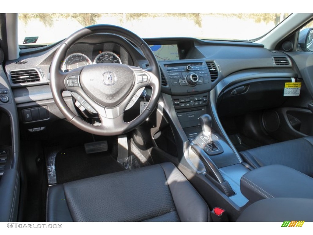 Ebony Interior 2012 Acura TSX Technology Sedan Photo #76276673