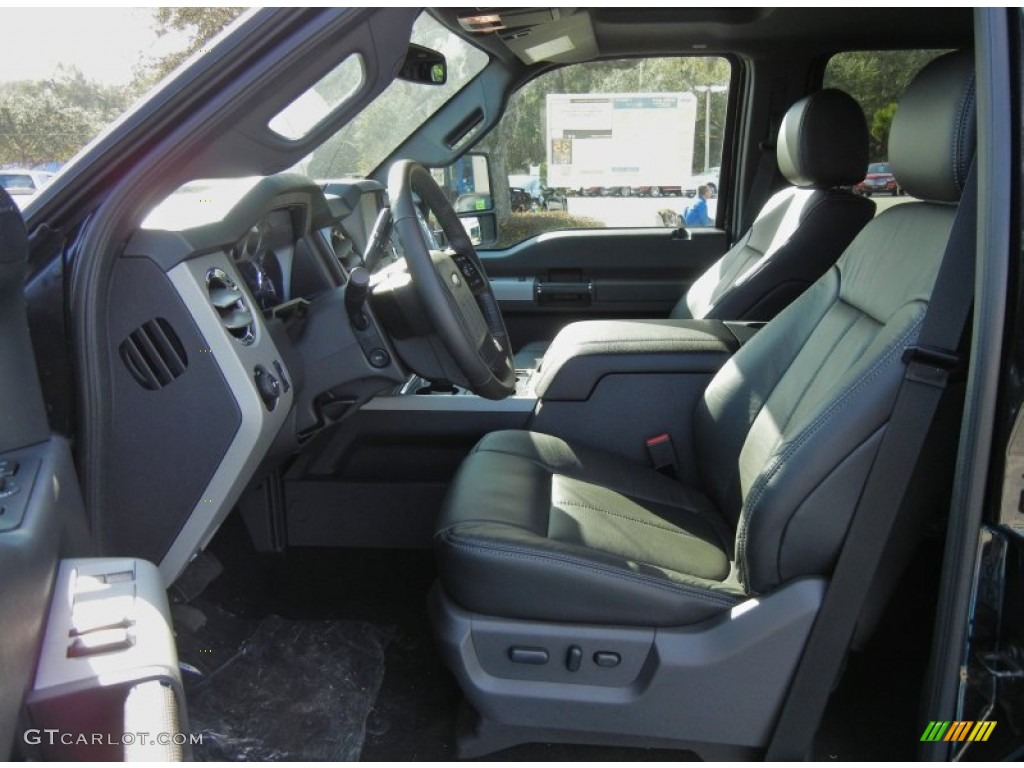 Black Interior 2013 Ford F450 Super Duty Lariat Crew Cab 4x4 Photo #76276727