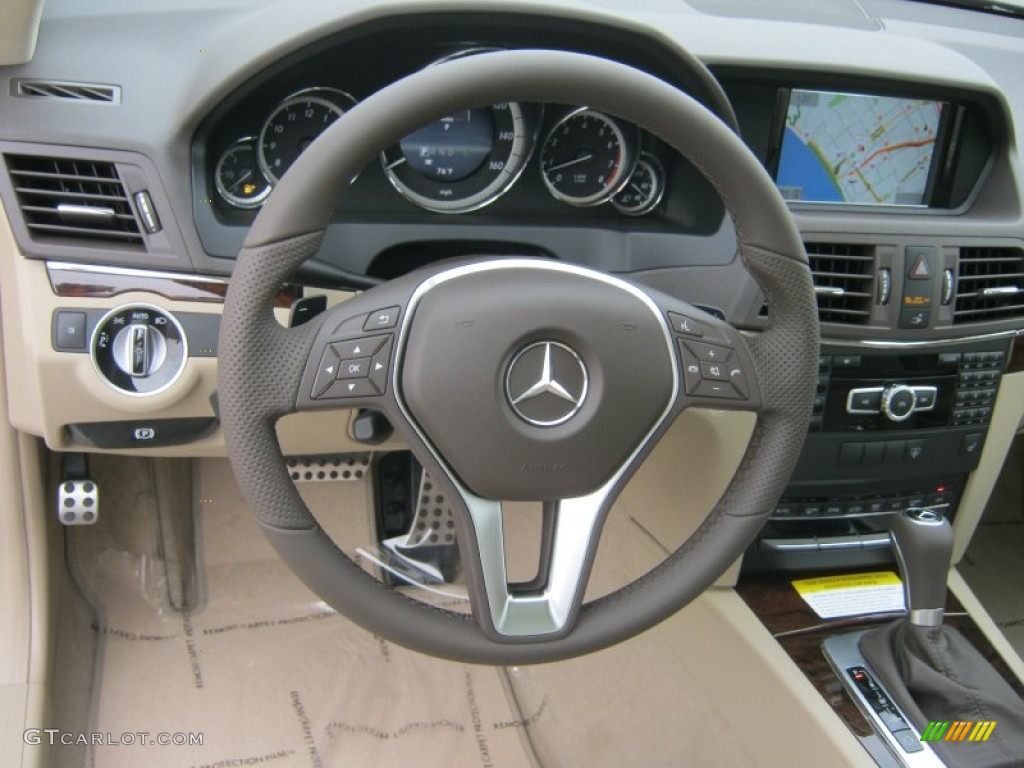 2013 Mercedes-Benz E 350 Coupe Almond/Mocha Steering Wheel Photo #76280113