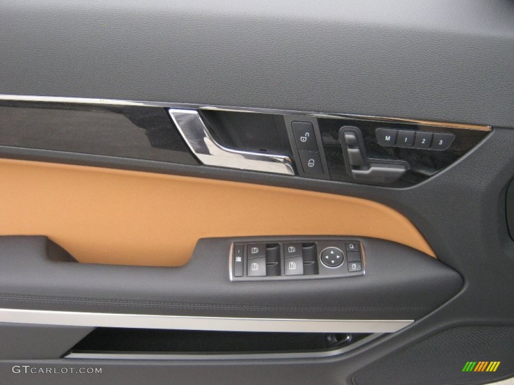 2013 Mercedes-Benz E 350 Coupe Natural Beige/Black Door Panel Photo #76280285
