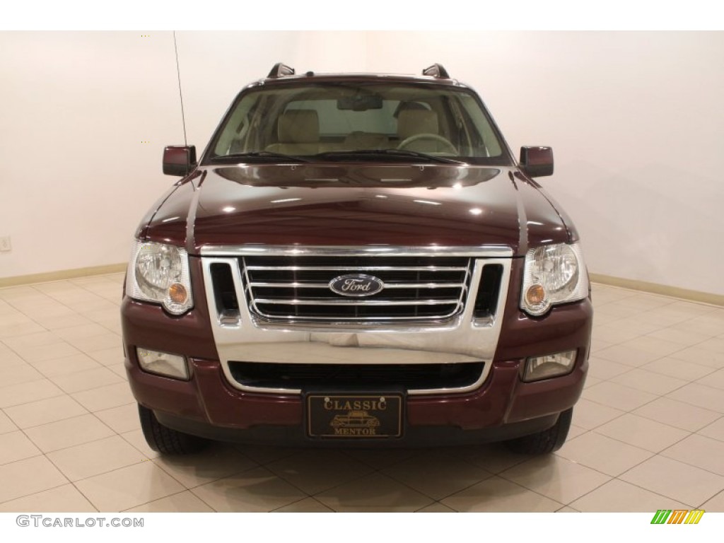 2007 Explorer Sport Trac Limited 4x4 - Dark Cherry Metallic / Camel photo #2