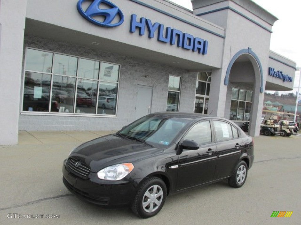 2007 Accent GLS Sedan - Ebony Black / Gray photo #1