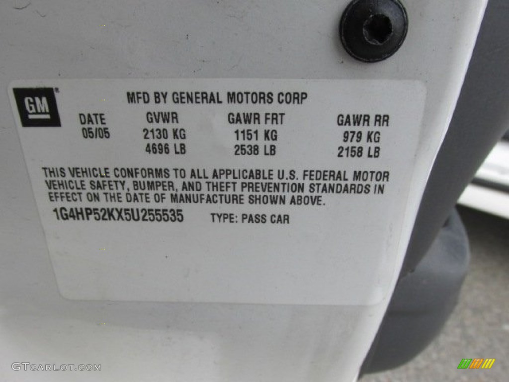 2005 LeSabre Custom - White Opal / Gray photo #19
