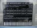 792: Palladium Silver Metallic 2010 Mercedes-Benz GL 450 4Matic Color Code