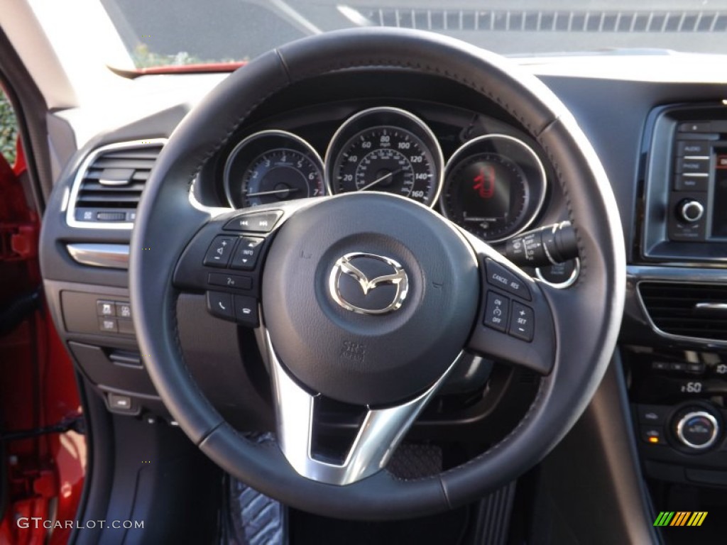 2014 Mazda MAZDA6 Touring Black Steering Wheel Photo #76289601