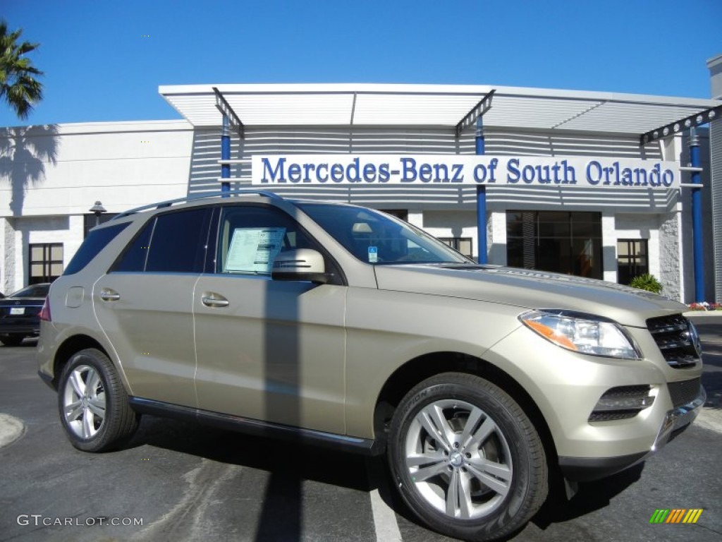 2013 ML 350 4Matic - Pearl Beige Metallic / Almond Beige photo #1