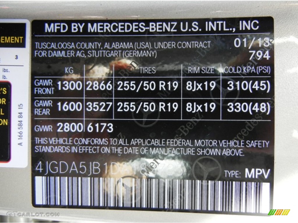 2013 ML Color Code 794 for Pearl Beige Metallic Photo #76290849