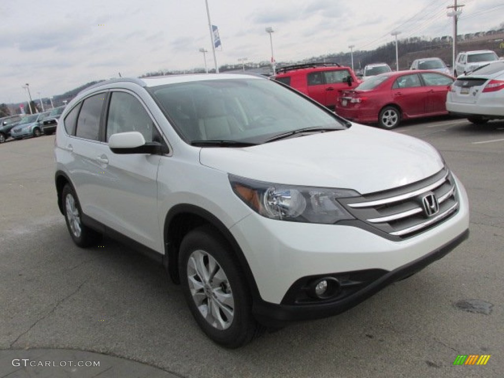 2012 CR-V EX-L 4WD - White Diamond Pearl / Beige photo #8