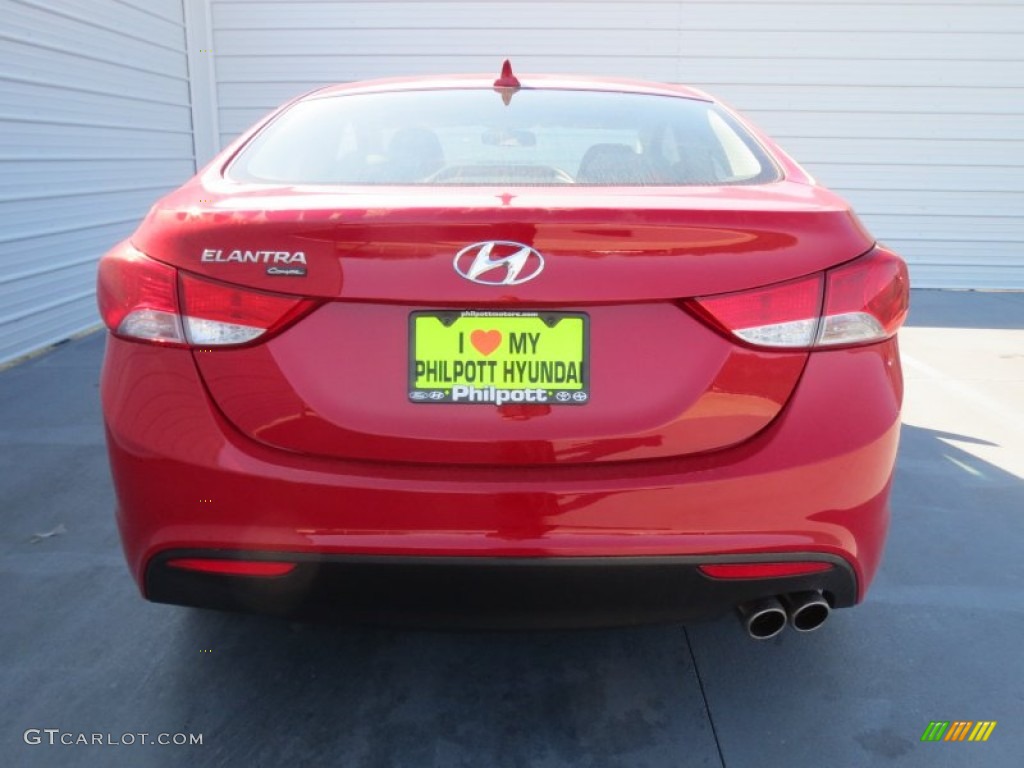 2013 Elantra Coupe GS - Volcanic Red / Gray photo #4