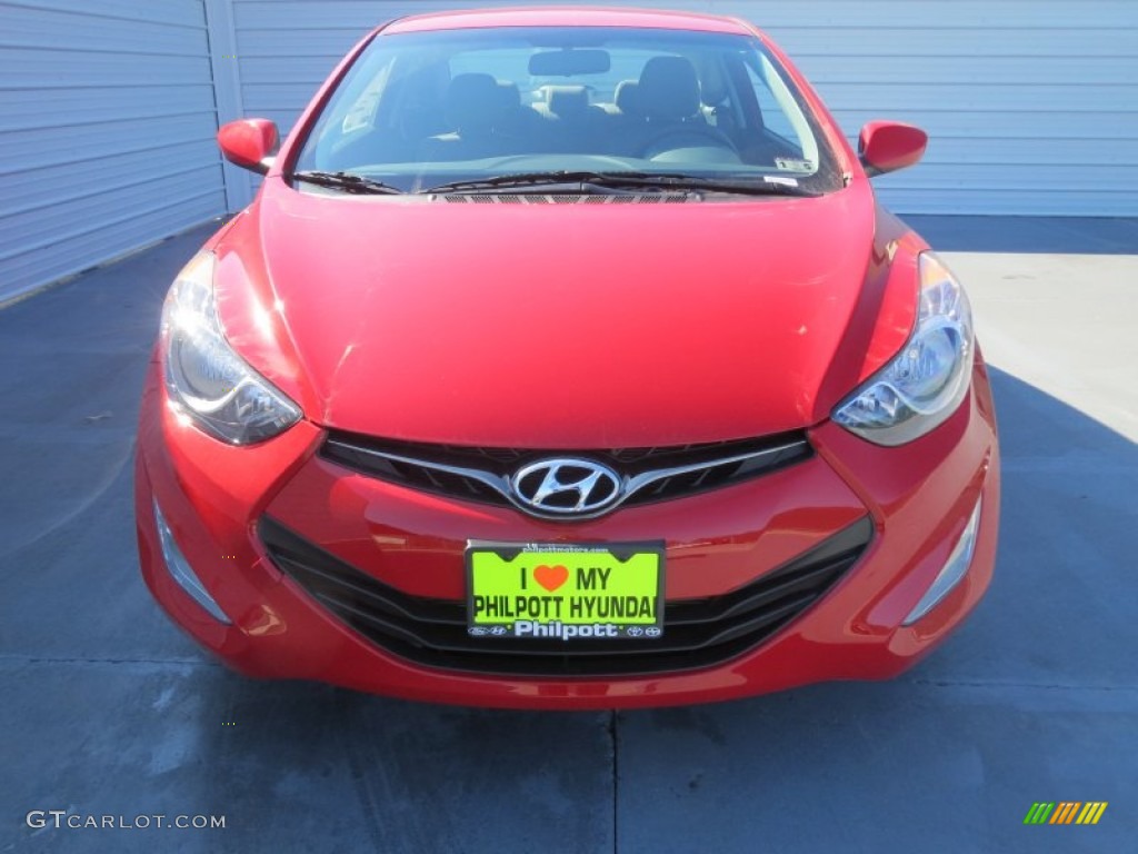 2013 Elantra Coupe GS - Volcanic Red / Gray photo #7