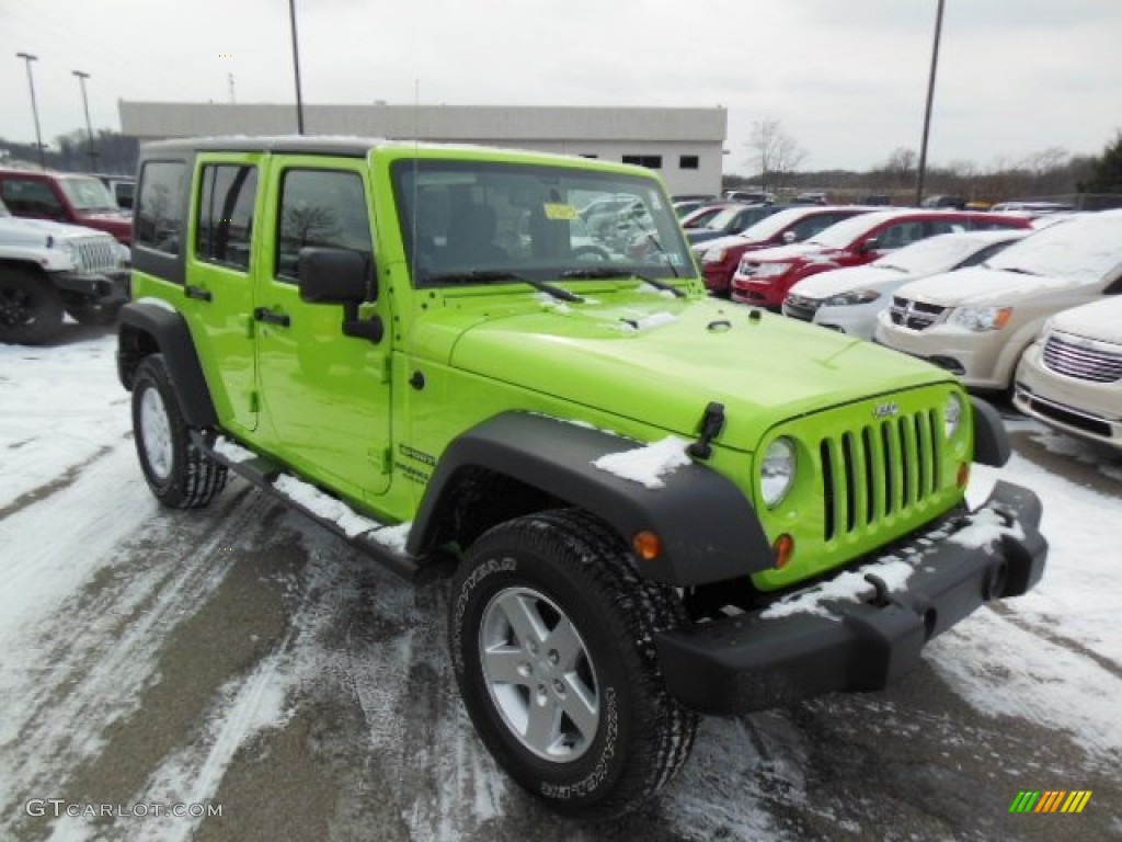 Gecko Green Pearl 2013 Jeep Wrangler Unlimited Sport S 4x4 Exterior Photo #76293351