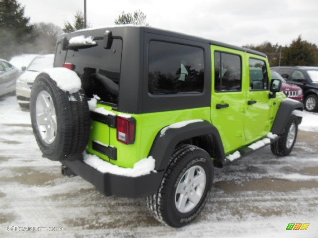 2013 Wrangler Unlimited Sport S 4x4 - Gecko Green Pearl / Black photo #6