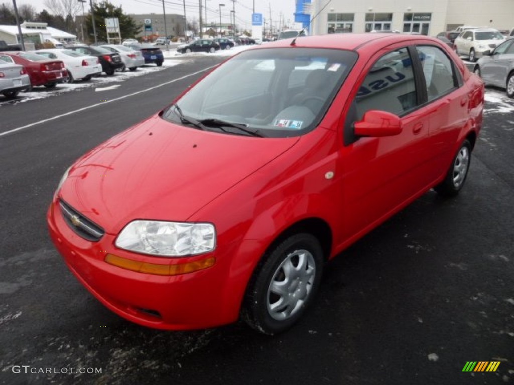 Victory Red 2005 Chevrolet Aveo LS Sedan Exterior Photo #76294289
