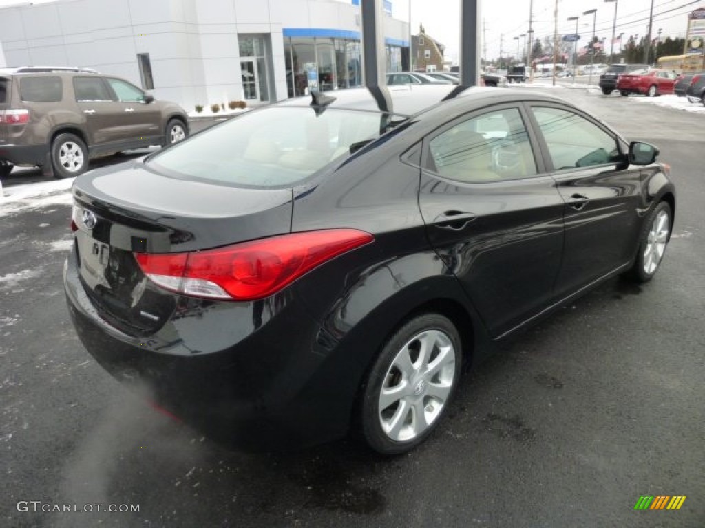 2011 Elantra Limited - Black / Beige photo #7