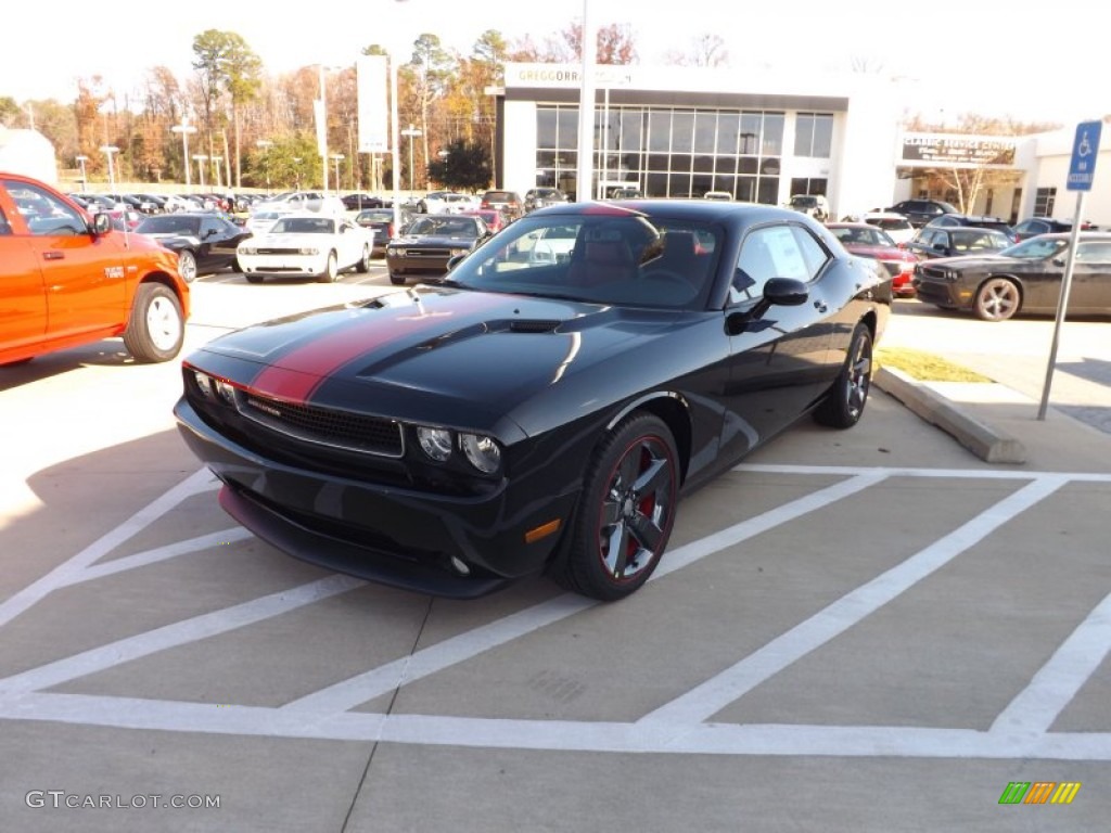 2013 Challenger Rallye Redline - Pitch Black / Radar Red/Dark Slate Gray photo #1