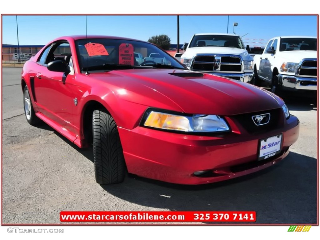 1999 Mustang GT Coupe - Laser Red Metallic / Light Graphite photo #8