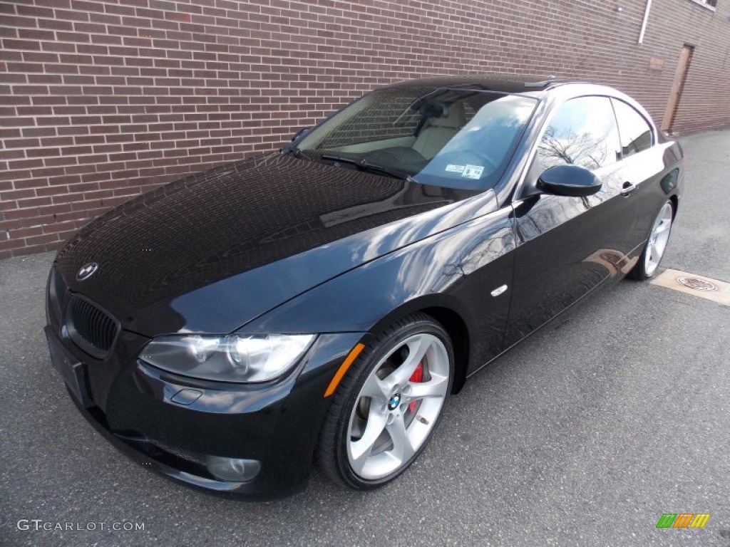 2008 3 Series 335i Coupe - Black Sapphire Metallic / Cream Beige photo #1