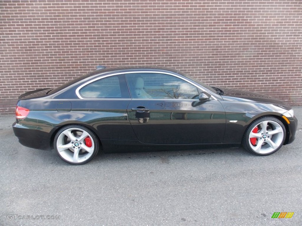 2008 3 Series 335i Coupe - Black Sapphire Metallic / Cream Beige photo #6