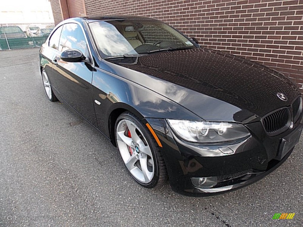 2008 3 Series 335i Coupe - Black Sapphire Metallic / Cream Beige photo #7