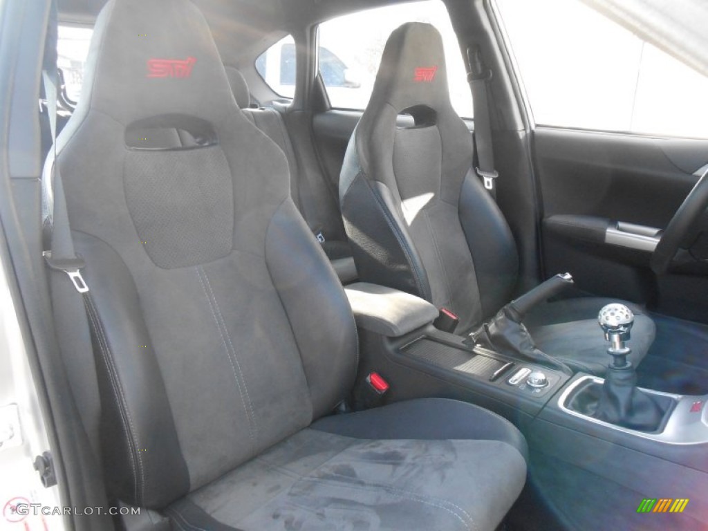 Graphite Gray Alcantara/Carbon Black Leather Interior 2009 Subaru Impreza WRX STi Photo #76301454