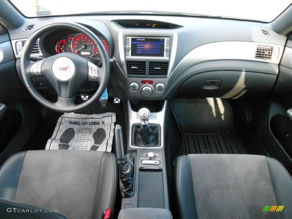 2009 Subaru Impreza WRX STi Graphite Gray Alcantara/Carbon Black Leather Dashboard Photo #76301554
