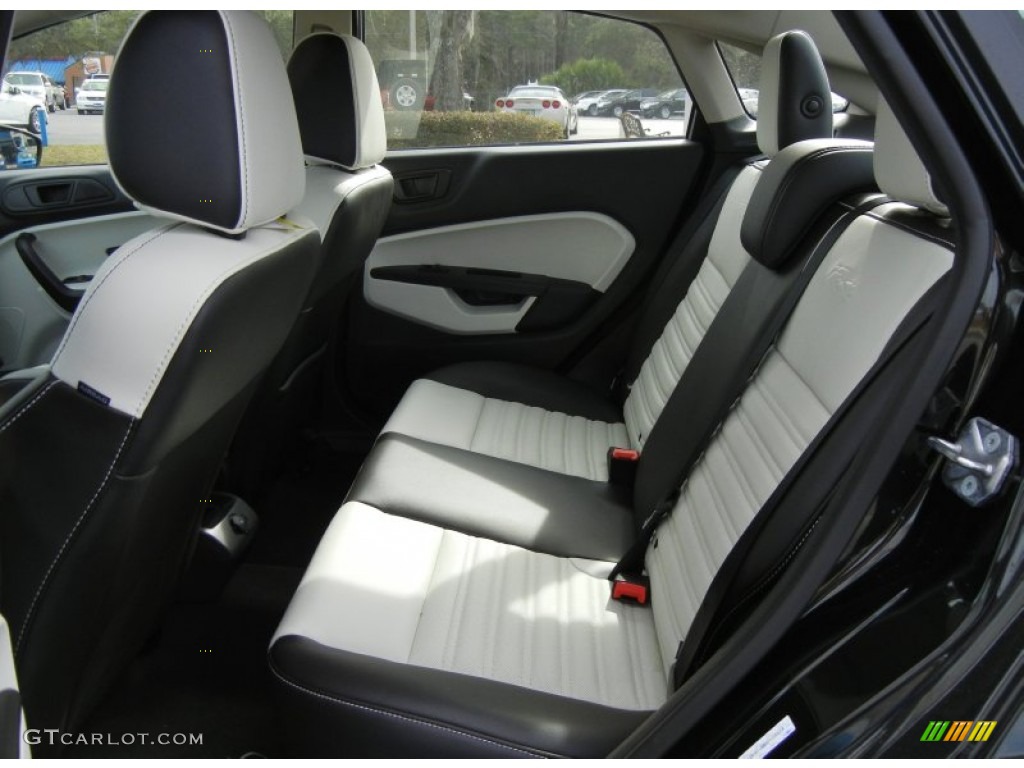 2013 Fiesta Titanium Sedan - Tuxedo Black / Arctic White Leather photo #6