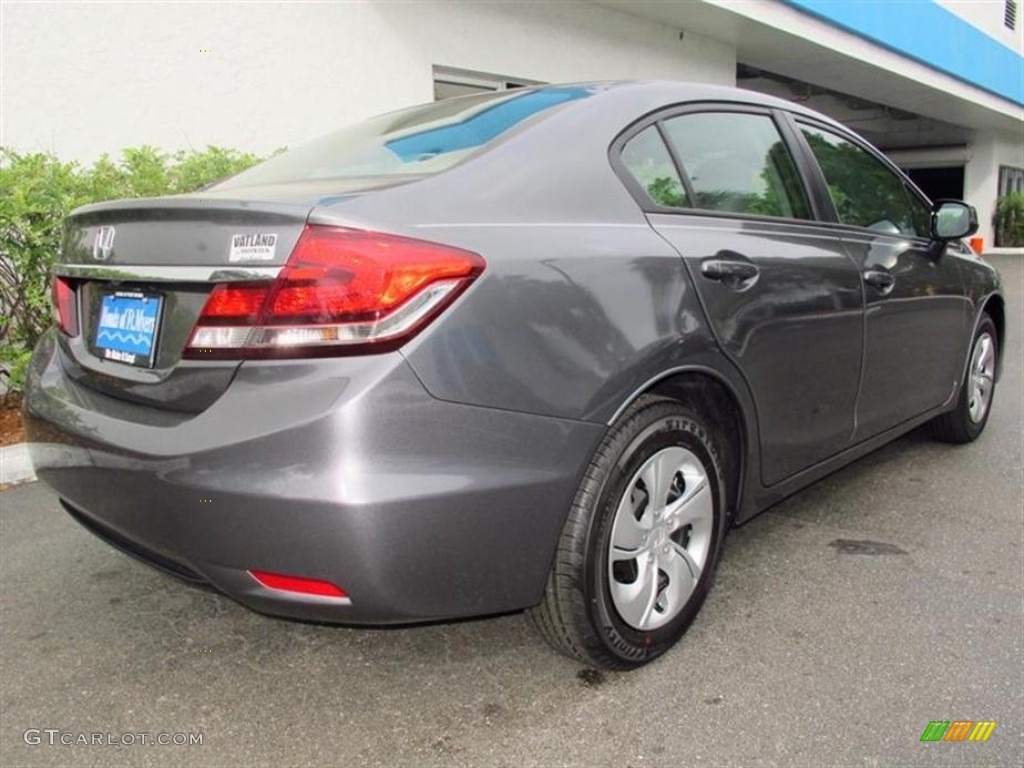 2013 Civic LX Sedan - Polished Metal Metallic / Gray photo #3