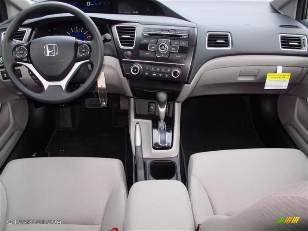 2013 Civic LX Sedan - Polished Metal Metallic / Gray photo #4