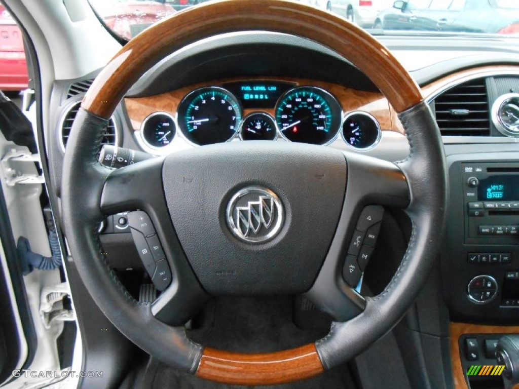 2010 Buick Enclave CXL AWD Ebony/Ebony Steering Wheel Photo #76306104