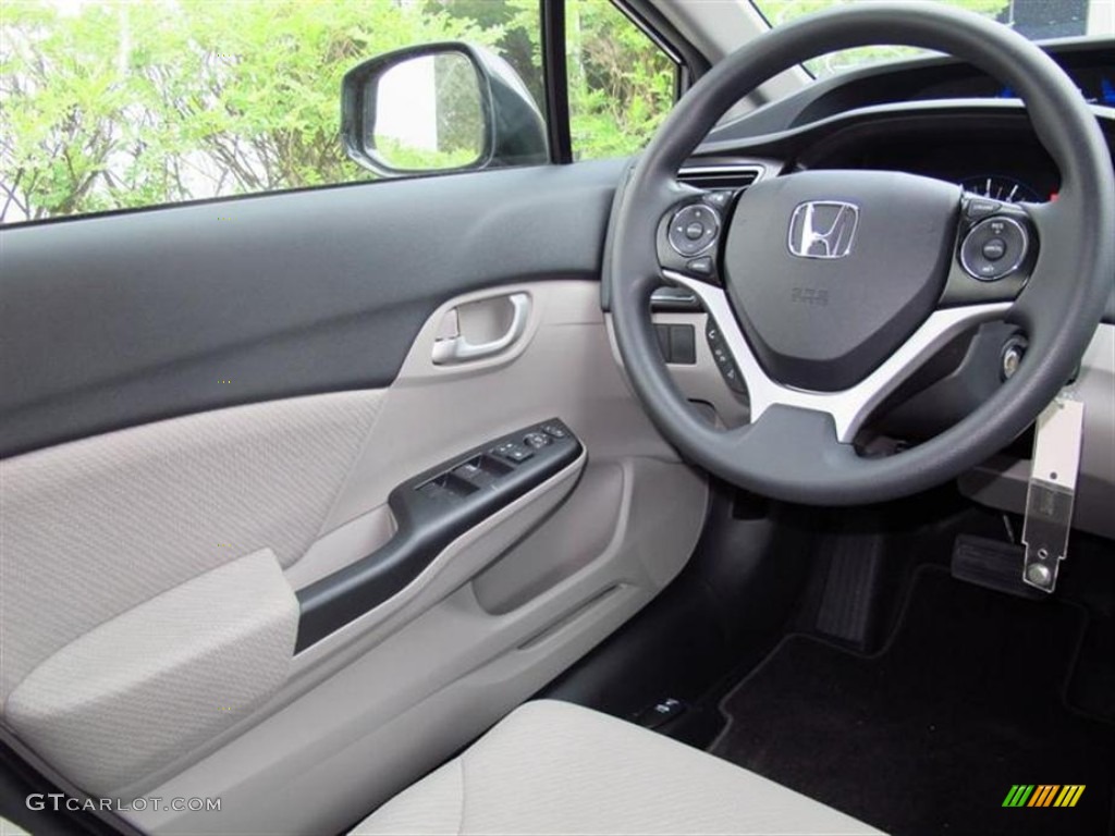 2013 Civic LX Sedan - Polished Metal Metallic / Gray photo #5