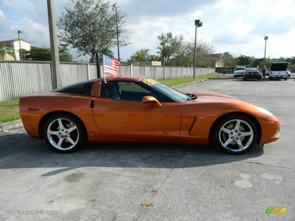 2007 Corvette Coupe - Atomic Orange Metallic / Ebony photo #2