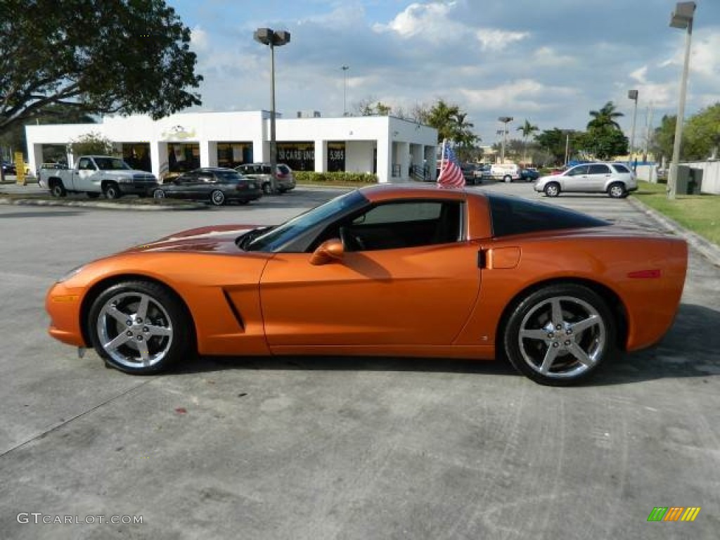 2007 Corvette Coupe - Atomic Orange Metallic / Ebony photo #6