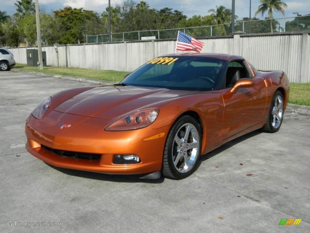 2007 Corvette Coupe - Atomic Orange Metallic / Ebony photo #7