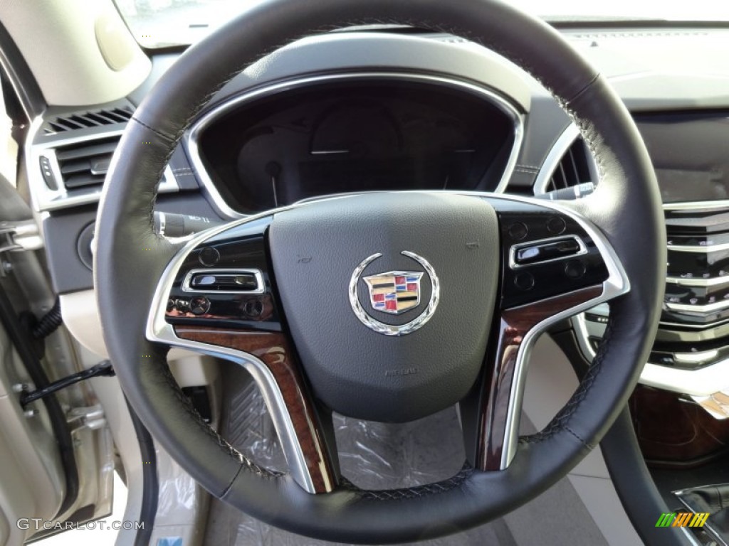 2013 Cadillac SRX Luxury FWD Shale/Ebony Steering Wheel Photo #76307207