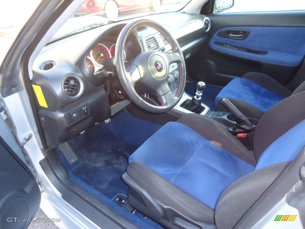 Black Blue Ecsaine Interior 2005 Subaru Impreza Wrx Sti