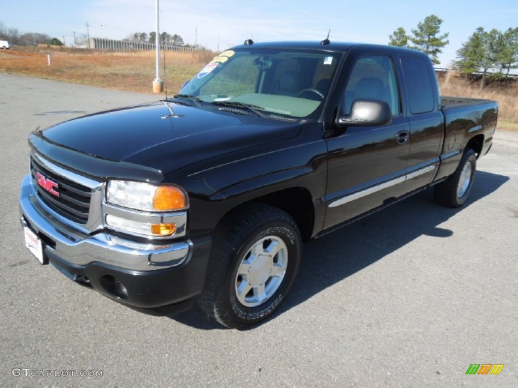 2005 Sierra 1500 SLT Extended Cab 4x4 - Onyx Black / Pewter photo #1